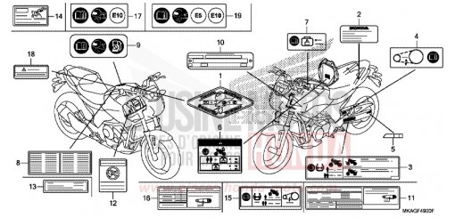 CAUTION LABEL NC750SAG de 2016